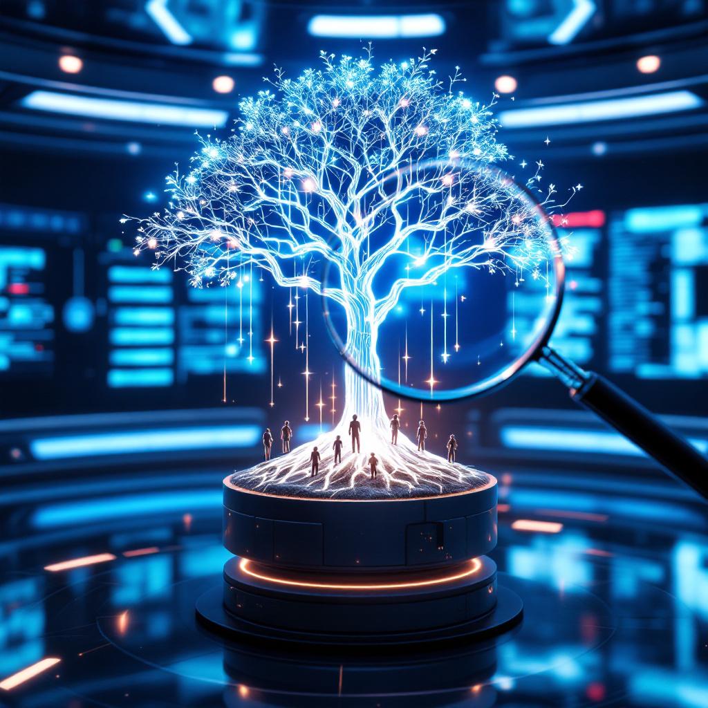 Символическое изображение миграции данных в виде цифрового дерева, переносящего информацию из старого сервера в облачную систему.